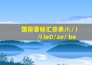 国际音标汇总表/i:/ i/i leD/ae/ be